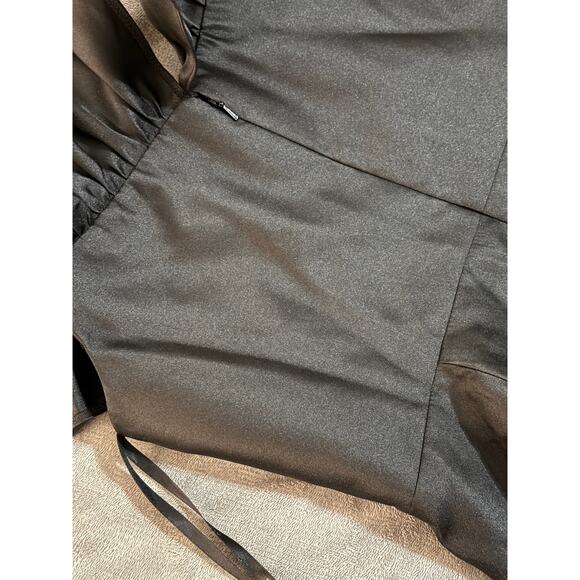 NWT Alfred Sung Black Gown SZ 14 R Women Off Shoulder Ruffle Neck Satin Trumpet - Picture 8 of 14